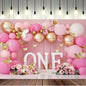 Pink Bear Hot Air Balloon Backdrop Girl Bear Balloons Baby Shower Background Girl 1st Birthday Party Banner Newborn Baby Shower Party Cake Table Decoration Photo Booth Props(Pink, 7x5ft)