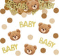 100pcs Bear Confetti Baby Shower Cream Brown We Can Bearly Wait Baby Shower Decorations Bear Table Scatter