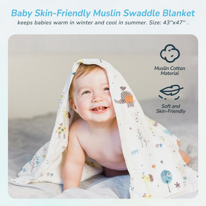 10PCS Baby Gift Set, Baby Gift Basket for Boys Girls, Gender Neutral Gifts, Baby Bath Sets for New Baby, Rattle Swaddle Blanket Baby Gifts for Boys Girls