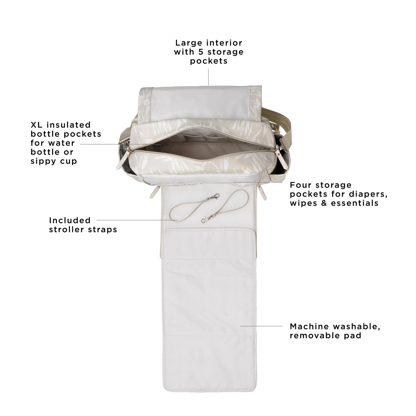 Petunia Pickle Bottom Boxy Backpack Deluxe, Diaper Bag for Parents, Stylish Baby Bag, Spacious Backpack, On-The-Go Moms, Toffee Rose