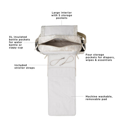 Petunia Pickle Bottom Boxy Backpack Deluxe, Diaper Bag for Parents, Stylish Baby Bag, Spacious Backpack, On-The-Go Moms, Toffee Rose