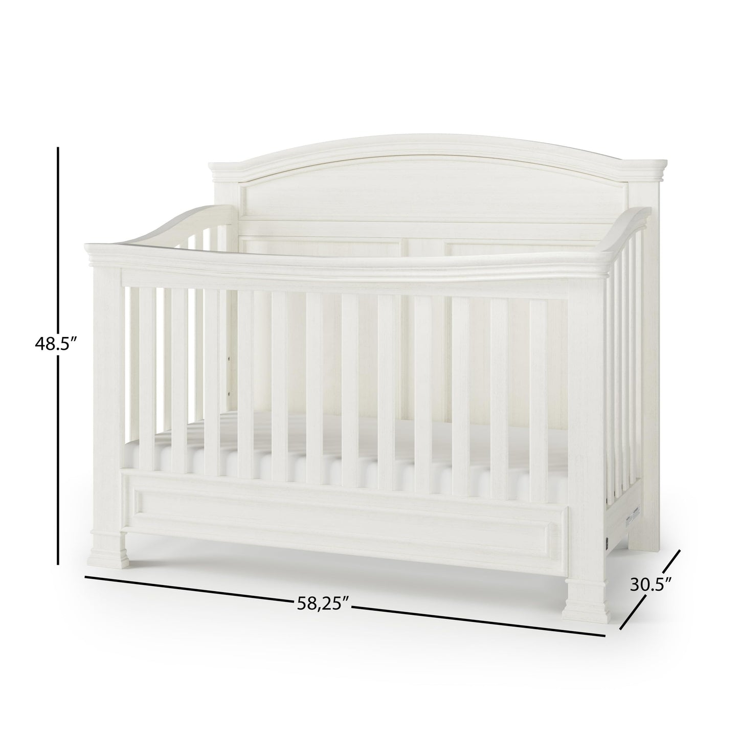 Child Craft Legacy Westgate 4-in-1 Convertible Crib, Baby Crib Converts to Day Bed, Toddler Bed and Full Size Bed, 3 Adjustable Mattress Positions, Baby Safe Finish, Fully Assembled (Vintage Linen)