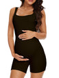 Maternity Workout Romper Pregnancy Yoga Ribbed One Piece Seamless Tank Top Jumpsuit