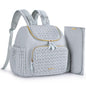 mommore Diaper Bag Small Diaper Backpack Stylish Baby Travel Backpacks with Insulated Pockets, Changing Pad, Stroller Straps