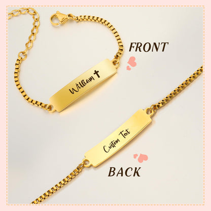 Personalized Baby Name Bracelet, 18K Gold Plated Customized Bracelets Id Protection Bracelet New Born Birthday Gift for Toddler Girls Boys
