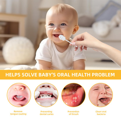 Baby Tongue Cleaner, Baby Toothbrush, 42Pcs Disposable Infant Toothbrush Clean Baby Mouth,Gauze Gum Cleaner Toothbrush Baby Oral Cleaning Stick Dental Care for 0-36 Month Baby+Free 1 Finger Toothbrush