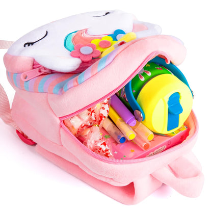 HONGTEYA Toddler Backpack Plush Backpack for Kids Soft Mini Backpack for Girls Animal Elephanet Doll Toys Birthday Easter Christmas kids for Age 1 2 3 4 5