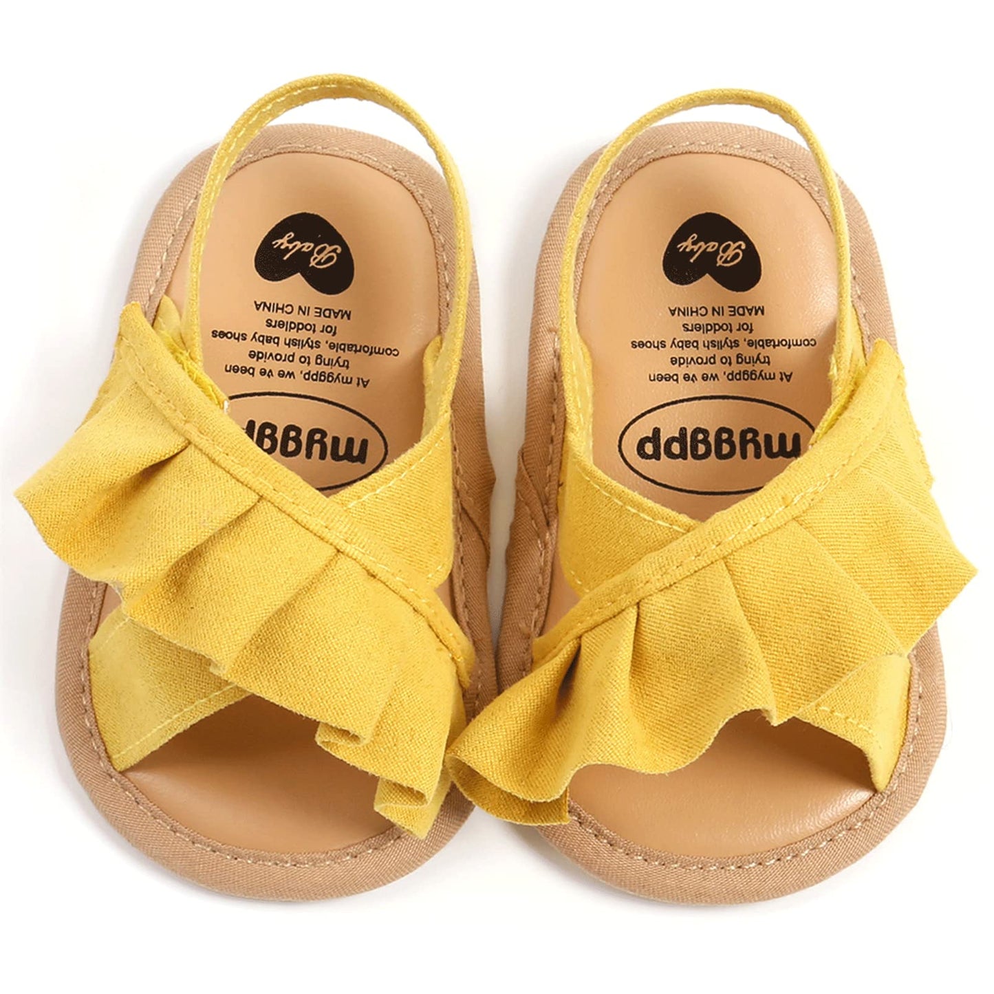 CoKate Baby Girls Sandals Ruffle Bowknot Premium Soft Sole Anti-Slip Open Toe Breathable Summer Outdoor First Walker Shoes Baby Sandals 0-3 months girls