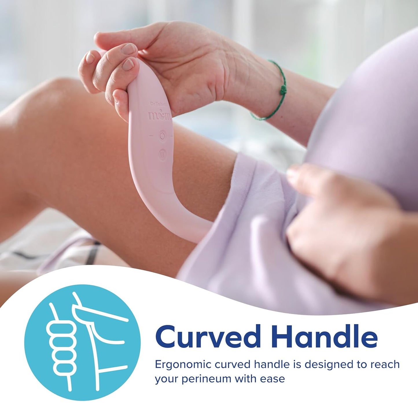 Dr. Talbot's Mom Perineal Massager for Pregnancy, Prep for Labor and Birth, Adjustable 3 Heat Modes and 5 Vibration Modes, Ergonomic Design with Mirror