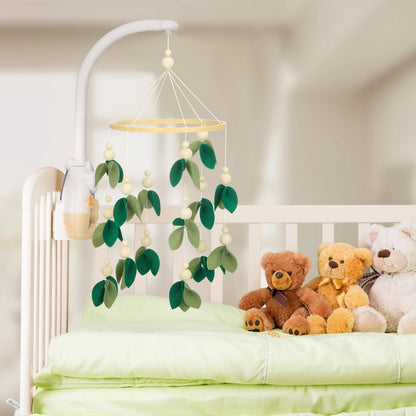 Wenqik Baby Crib Mobile for Nursery Green Leaf Dragon Mobile Crib Forest Green Forest Baby Shower Gift for Boys and Girls(Dragon)