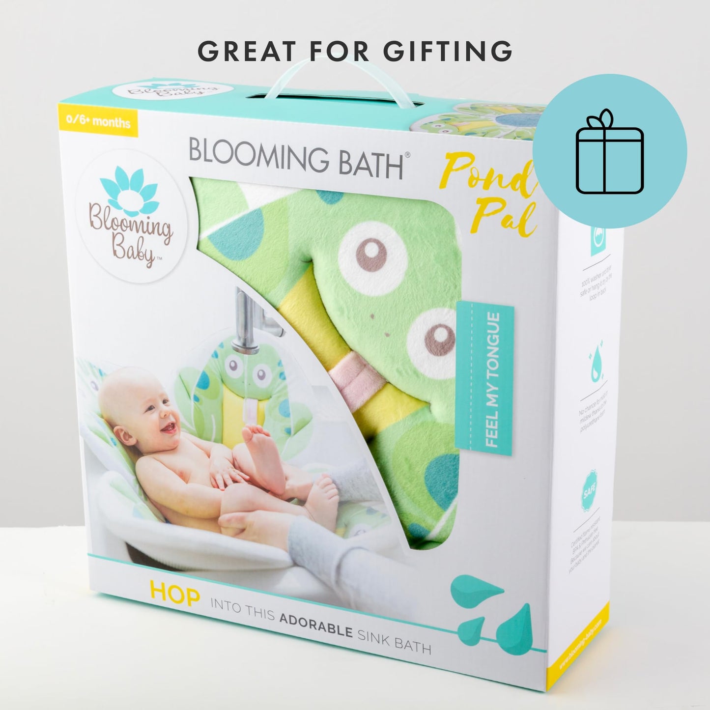 Blooming Bath Baby Bath Seat - Baby Tubs for Newborn Infants to Toddler 0 to 6 Months and Up - Baby Essentials Must Haves - The Original Washer-Safe Flower Seat (Lotus, Gray/White/Yellow)