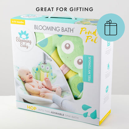 Blooming Bath Baby Bath Seat - Baby Tubs for Newborn Infants to Toddler 0 to 6 Months and Up - Baby Essentials Must Haves - The Original Washer-Safe Flower Seat (Lotus, Gray/White/Yellow)