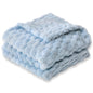 HOMRITAR Baby Blanket for Boys or Girls 3D Jacquard Fluffy Fuzzy Soft Warm Cozy Flannel Fleece Warm Blanket for Nursery, Stroller Toddler Bedding (30 x 40 Inch, Blue)