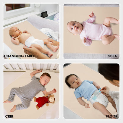 Vegan Leather Baby Changing Mat - Wipeable Portable Changing Pad, Foldable Travel Changing Mat for Baby, Newborns Toddlers Shower Gifts (Flower,20"*28")