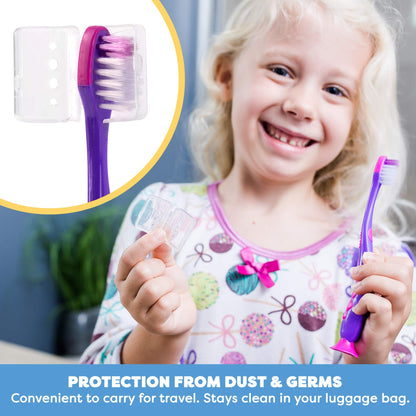 Kids' Soft Toddler Toothbrush, Gentle Bristles for Home, School, Camp, Sleepovers - Folding Handles for Tiny Hands (3 Pack)