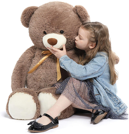 Tezituor 59" Gaint Teddy Bear Stuffed Animal,5ft Life Size Big Teddy Bears,Light Brown Cute Soft Plush Toy,Gifts for Kids Girls Boys Girlfriend Valentine,Christmas,Birthday,Baby Shower,Wedding Party