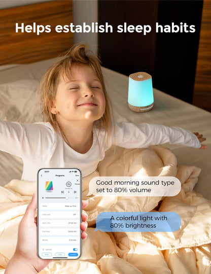 Baby Sound Machine, Momcozy White Noise Machine for Baby Sleeping with Night Light, Toddler Sleep Trainer with 34 Soothing Sounds, Timer, App Remote Control, Personal Sleep Routine(Green)