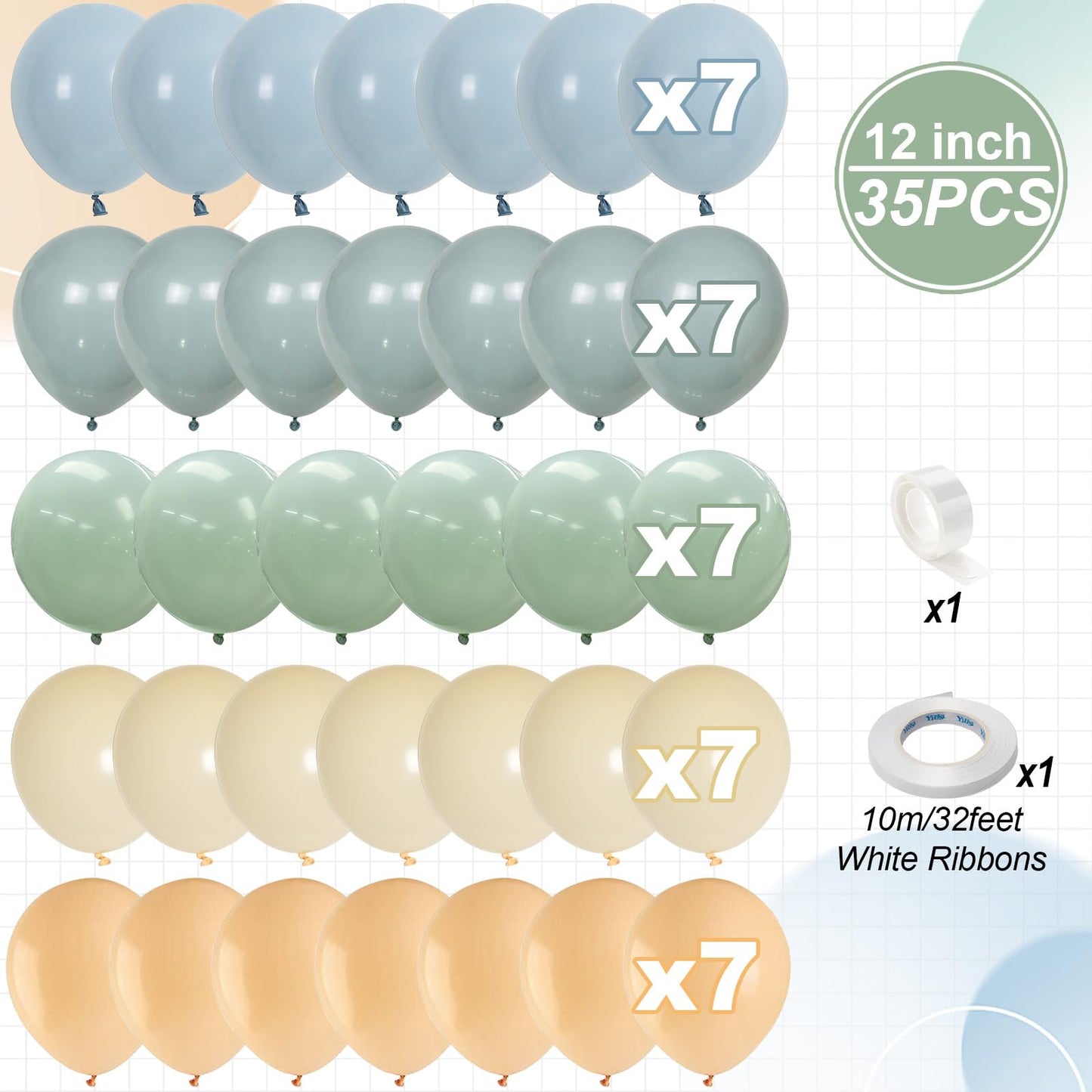 White Sand Gold Balloons Set, 12 Inch Double Stuffed Blush Beige Boho Party Balloons with Metallic Chrome Gold Neutral Cream Nude Latex Balloon for Birthday Baby Bridal Shower Wedding Party Decoration