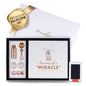 Keepsake Memory Book for Baby Boy or Girl First 5 Years, All-in-One Keepsake Box with Wax Seal Kit and Footprint Kit Included, Elegant Milestone Scrapbook Gift Set with Photo Album