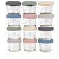 WeeSprout Glass Baby Food Storage Jars w/Lids (8 oz, 8 Pack Set) Snack, Puree, Reusable Small Containers, Breast Milk, Fridge or Freezer, Microwave & Dishwasher Safe, Essential Must Have for Infants