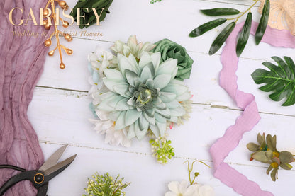 Artificial Flowers Combo for DIY Wedding Bouquets Combo Centerpieces Arrangements Party Bridal Baby Shower Home Decorations-Blush Pink