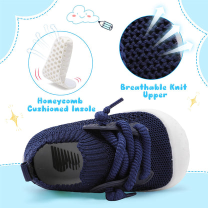 BARERUN Baby Shoes Baby First Walking Shoes Infant Sneakers Wide Barefoot Slip on Soft Sole Boys Girls Crib Shoe Toddler Breathable Lightweight House Socks