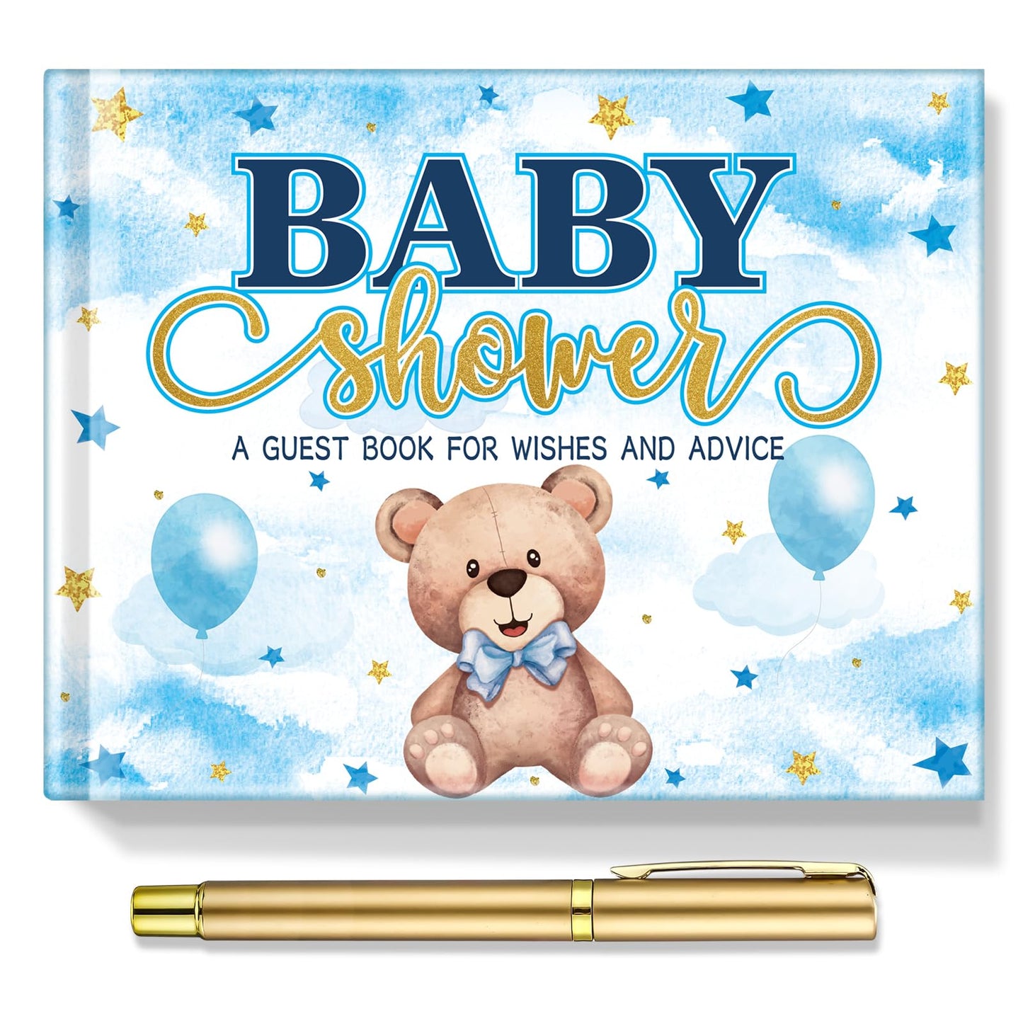 27 Pcs Butterfly Floral Baby Shower Guest Book Set Baby Shower Sign in Guest Floral Book Place Table Cards with Gold Pen Adhesive Photo Corner for Birthday Party