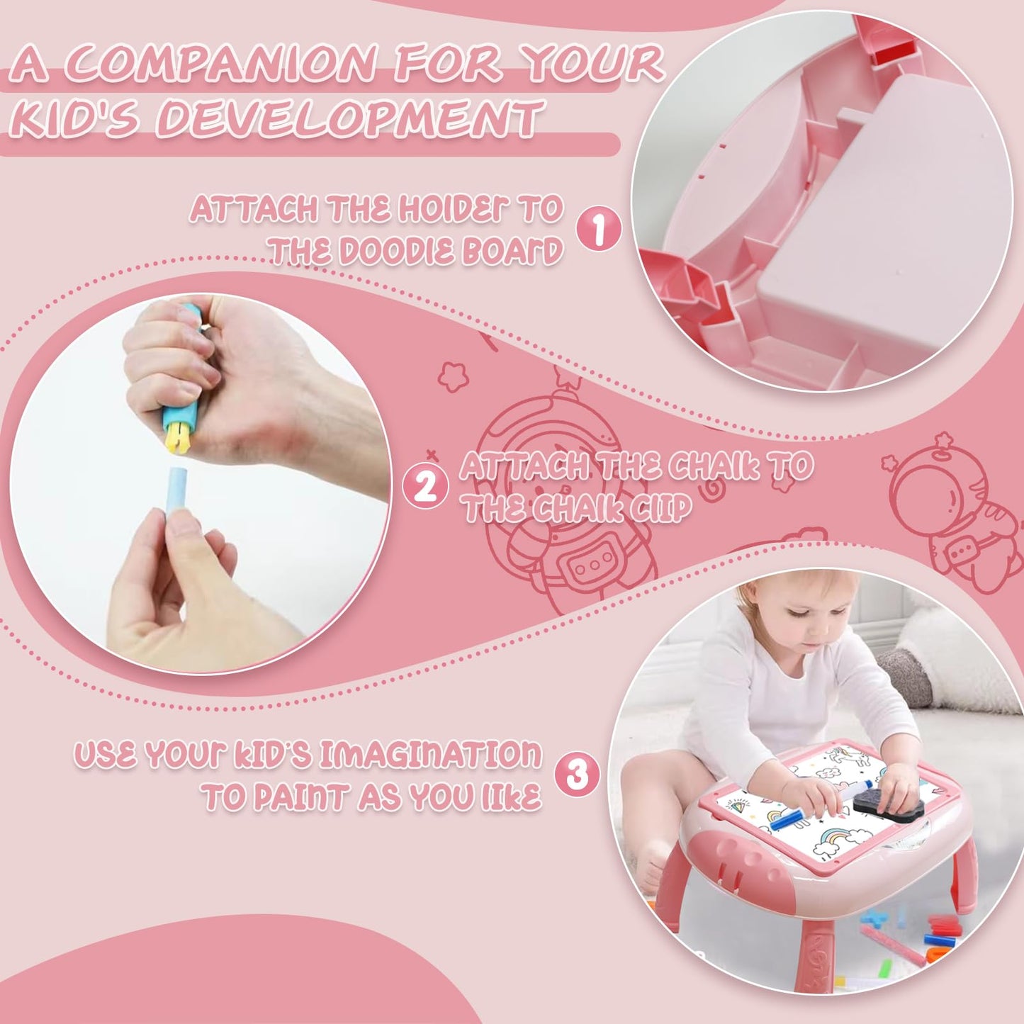 Gift for 1-2 Year Old Girls, Toddler Girl Toys with Magnetic Letters and Numbers, Learning and Educational Toys for 1 2 Year Old, Girls Birthday Christmas Gifts (Unicorn Pink)