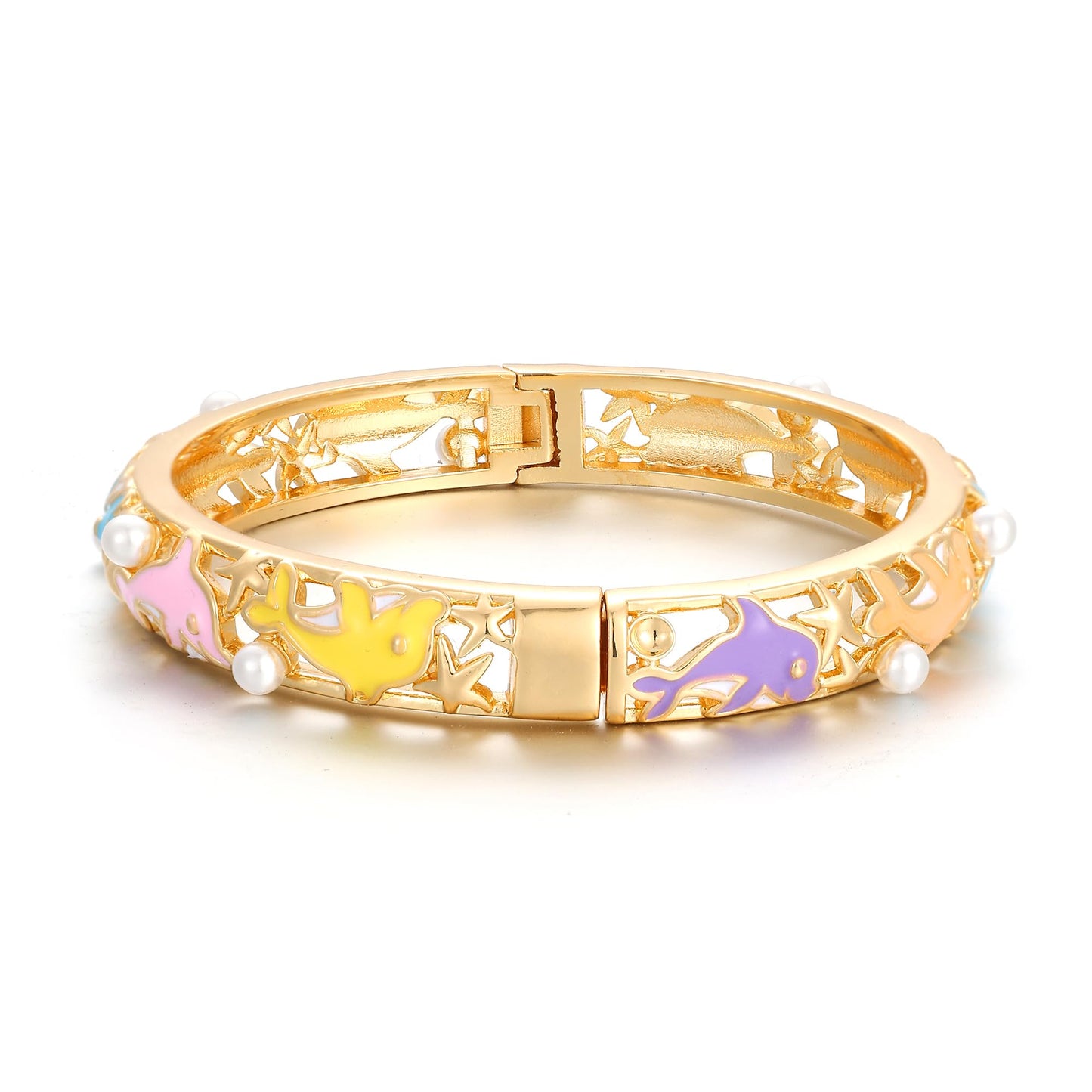 Ethlyn Gold Plated Colorful Openable Kids Baby Girls Bangles Bracelets Birthday Christmas Gifts Birthday Presents for children