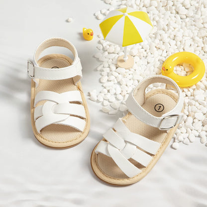 Kannior Infant Boys Girls Sandals Breathable Premium Baby Summer Outdoor Casual Beach Shoes Lightweight Toddler Flower Bowknot Anti Slip Rubber Sole Newborn Prewalker First Crib Shoes
