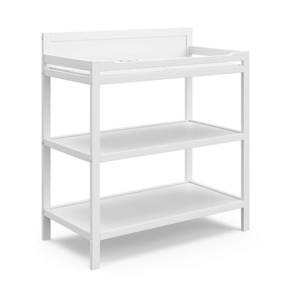 Storkcraft Alpine Changing Table (Black) – GREENGUARD Gold Certified Nursery Changing Table, Includes Water-Resistant Changing Pad, 2 Shelves for Nursery Storage and Organizing