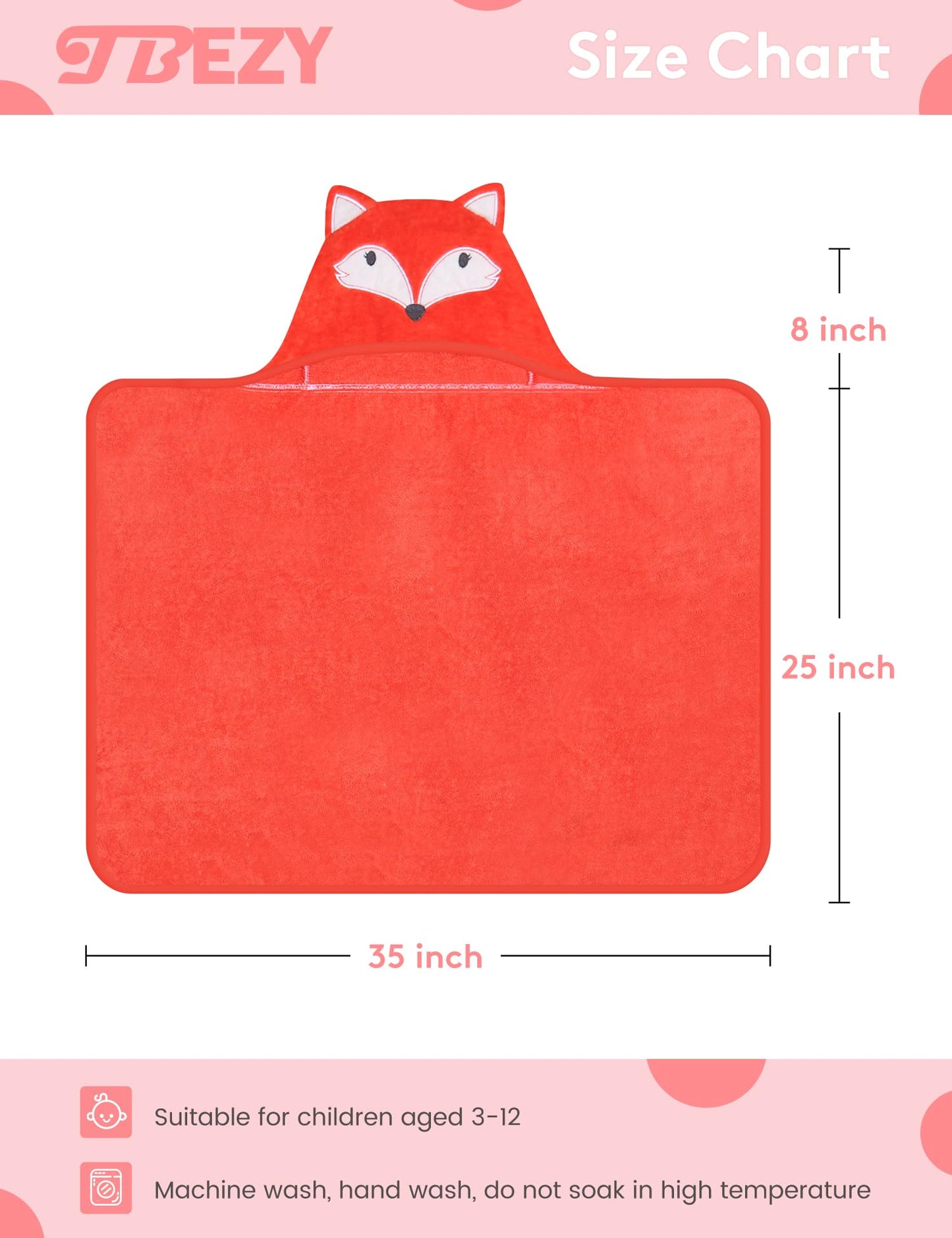 Baby Hooded Towel with Unique Animal Design Ultra Soft Thick Cotton Bath Towel for Newborn (Bunny)