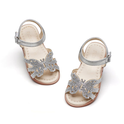 Felix & Flora Toddler Girls Sandals Soft Rubber Flats Summer Baby Flower Girl Shoes.