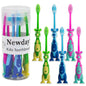 Kids toothbrushes 6 Pack Set Soft Bristles with Suction Cup, Includes Travel Covers, Bear Panda toothbrushes for Kids Boys & Girls, Toddlers &Children Teeth Age 3+
