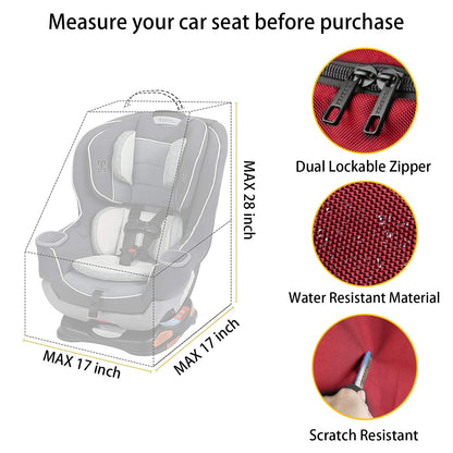 YOREPEK Padded Car Seat Travel Bag Backpack for Airplane, Heavy Duty Car Seat Bags for Air Travel, Carseat Cover for Airplane Travel with Shoulder Strap, Car Seats Carrier for Airport, Black