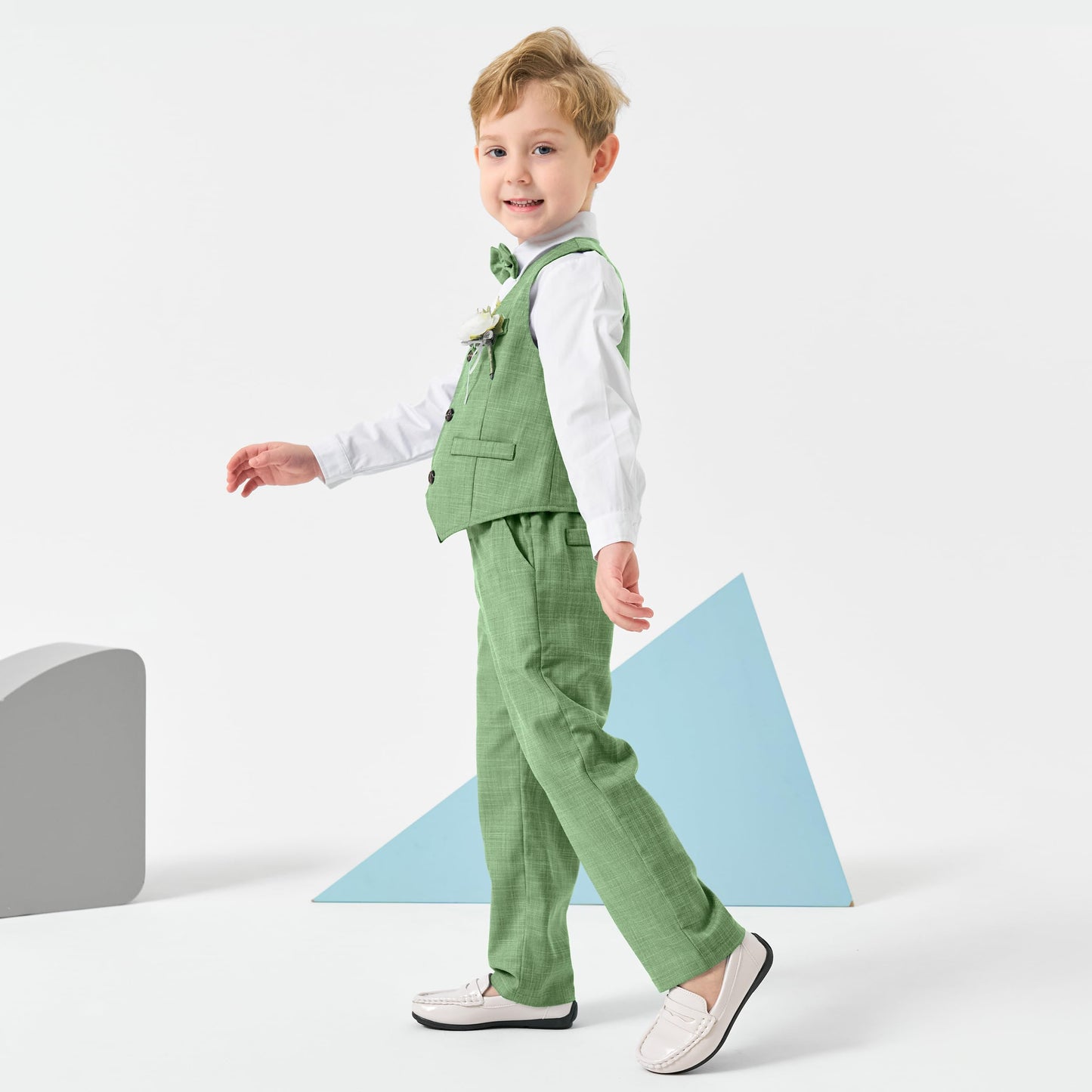 Volunboy Baby Boys Formal Wedding Ring Bearer Outfits Toddler Gentleman Bowtie Vest Guest Suits Dress Shirt Pants Set