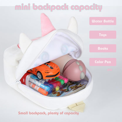 Toddler Backpack for Girls Boys School Small Backpacks Toddler Back Pack Stuffed Animal Backpack Kawaii Kids Mini School Bag Preschool Age 2-4 Unicorn
