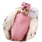 Galabloomer Newborn Receiving Blanket Headband Set Baby Flower Swaddle (vintage flower)