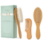 Natemia Wooden Baby Hair Brush | Natural Soft Bristles for Newborns & Toddlers | Gentle Cradle Cap Care | Ideal Baby Registry Gift