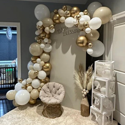 Sage Green Balloons Arch Double Stuffed, Olive Dusty Green Brown Beige Neutral Balloon Garland Kit, White Sand Apricot Tan Latex Balloon for Baby Shower Birthday Jungle Safari Party Decoration
