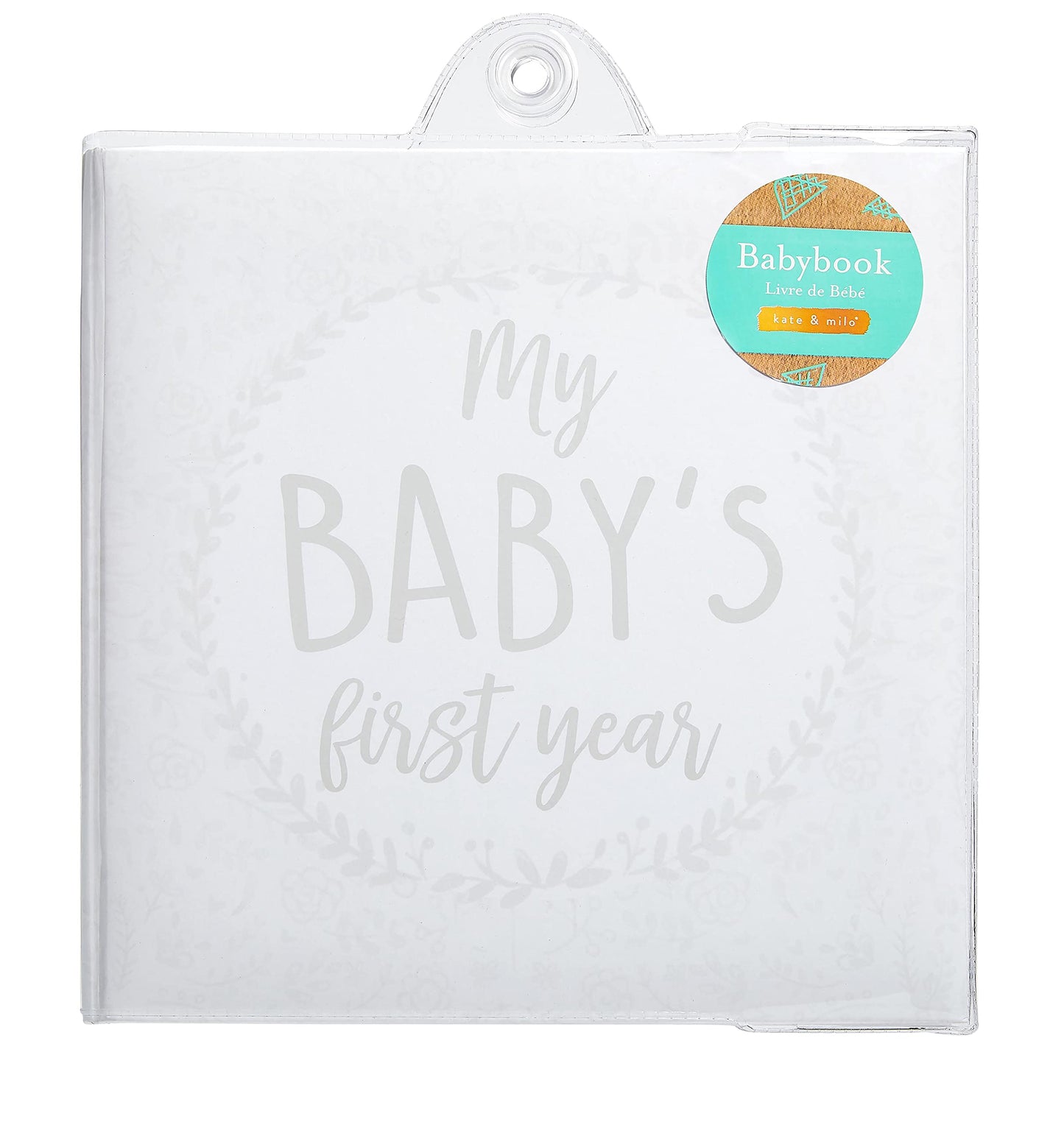 Kate & Milo Baby’s First Year Baby Memory Journal, Gender-Neutral Keepsake, Baby Milestone Memory Book and Photo Album, Perfect for Baby Showers, For New and Expecting Parents, Sky and Elephant