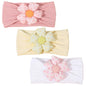 3 Pcs Baby Flower Headbands Baby Girls Nylon Headband Soft Hairbands Hair Accessories for Newborn Infant Toddler Kids (Beige Pink Khaki)