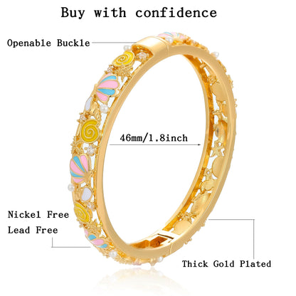 Ethlyn Gold Plated Colorful Openable Kids Baby Girls Bangles Bracelets Birthday Christmas Gifts Birthday Presents for children