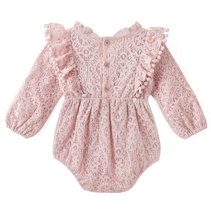 Simplee kids Baby Girl Kint Romper Fall Sleeveless Pompoms Rompers Newborn Little Girl Overall Jumpsuit Outfits