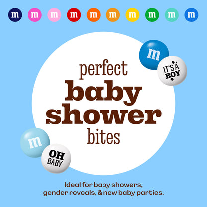 M&M'S World It's A Boy Milk Chocolate Candy 2lb Bag with White and Blue M&M'S for Baby Boy Showers Gender Reveal Parties and Baby Celebration Favors