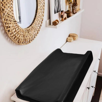 Owlowla Changing Pad Cover,Waterproof Changing Pad Covers-Soft Leather Diaper Changing Table Cover,Fits Standard Changing Pads for Baby Boy Girl（Brown）