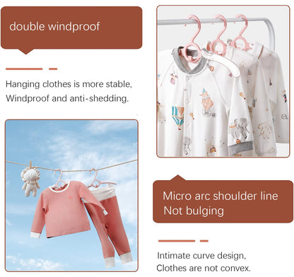 Baby Nursery Closet Hangers, Ultra Thin Non-Slip and Extendable Laundry Infant Pant Hanger for Newborn Clothes - 20pcs11-14" Pink Adjustable Children Coat Hanger for Girl Boy Toddler Kids Child