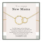 HOPE LOVE SHINE New Mom Necklace – Pregnancy Gift for Expecting Mom, First Time Mom Jewelry – Sterling Silver/Gold Double Circle Pendant with Gift Box