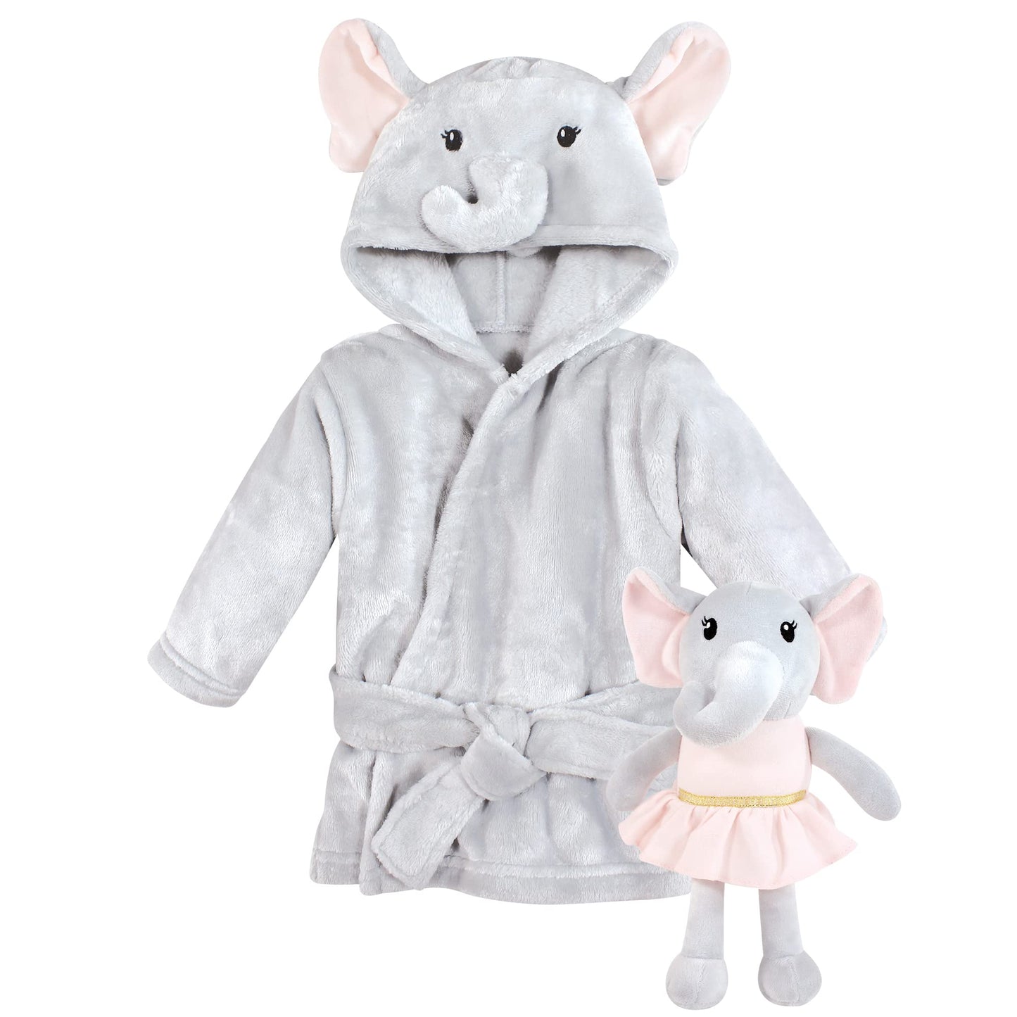 Hudson Baby Unisex Baby Plush Bathrobe and Toy Set