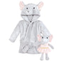 Hudson Baby Unisex Baby Plush Bathrobe and Toy Set